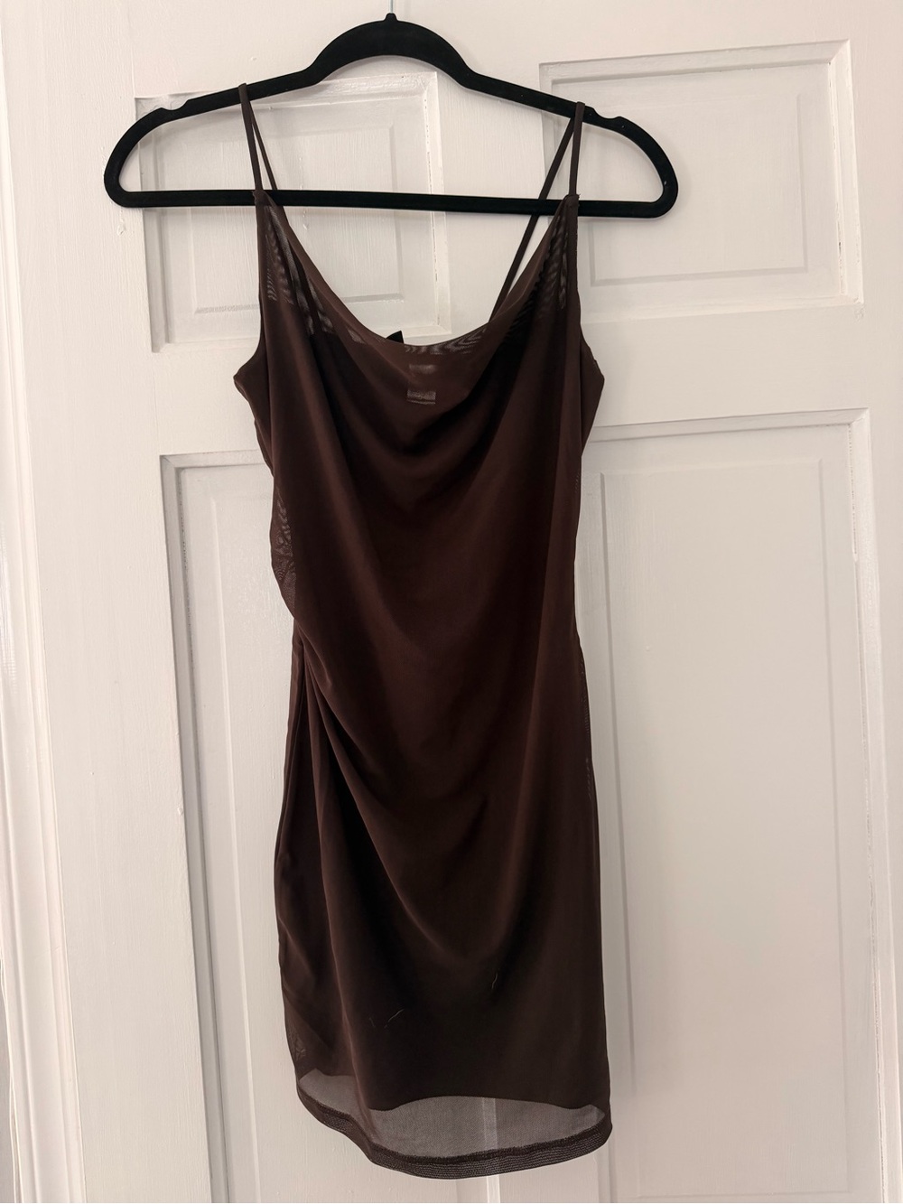 H&M Brown Cowl Neck Slip Mini Dress